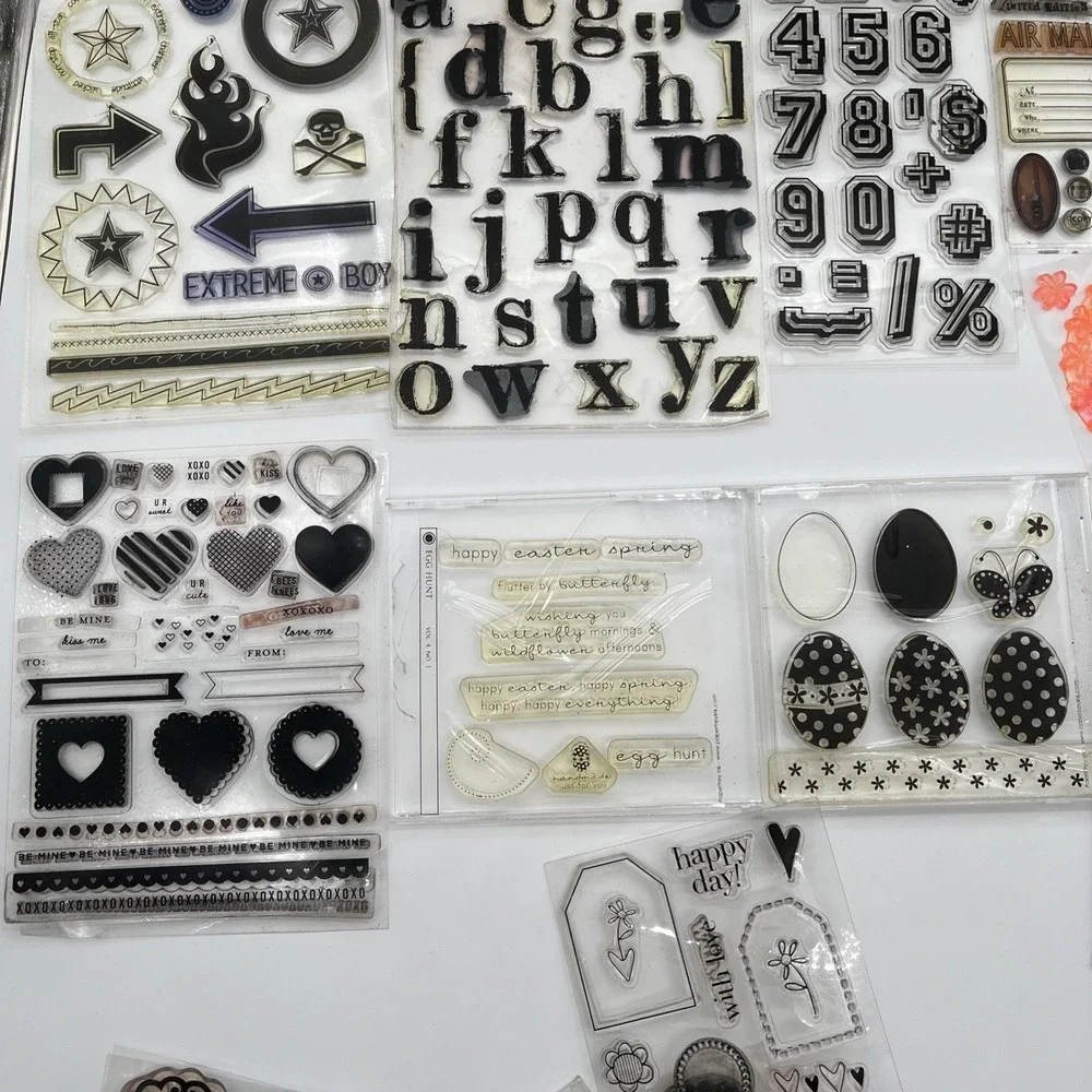 Clear Stamps Huge Mixed Lot Holiday Alphabet Numbers Scrapbooking Set